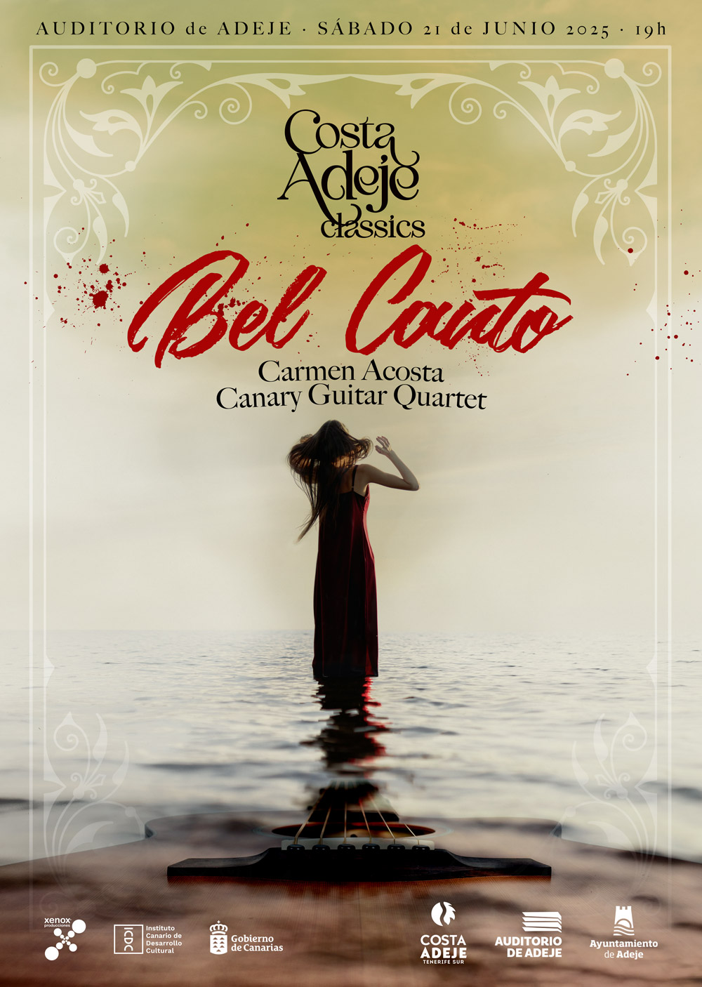 Cartel del concierto Bel Canto en Costa Adeje Classics 2025 · eventos en Canarias, producción de música y cultura